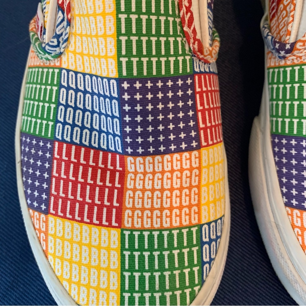 Vans Unisex Rainbow Pride Classic Slip-On Sneakers - Picture 2 of 11